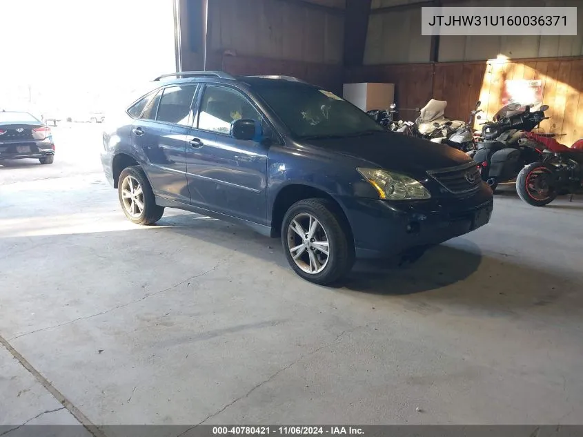 2006 Lexus Rx 400H VIN: JTJHW31U160036371 Lot: 40780421