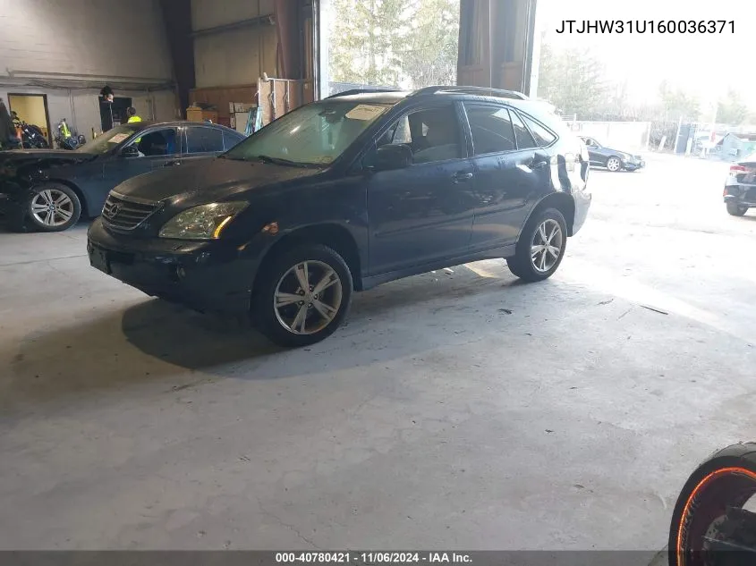 2006 Lexus Rx 400H VIN: JTJHW31U160036371 Lot: 40780421