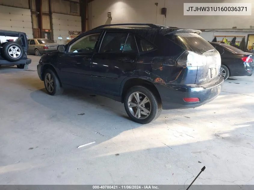 2006 Lexus Rx 400H VIN: JTJHW31U160036371 Lot: 40780421