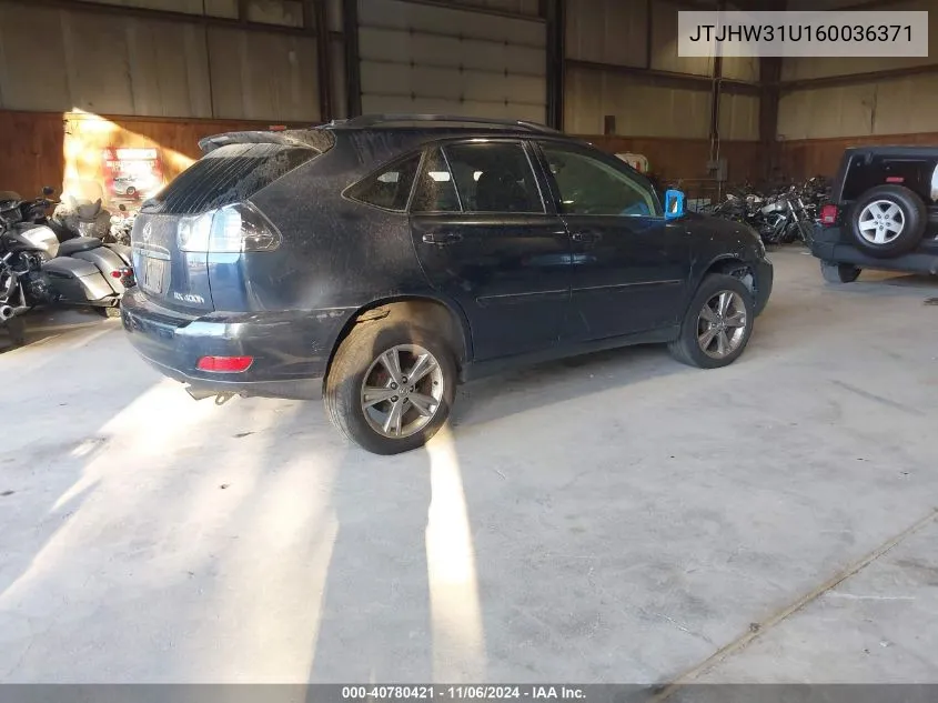 2006 Lexus Rx 400H VIN: JTJHW31U160036371 Lot: 40780421