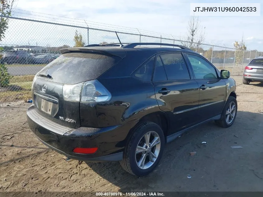 2006 Lexus Rx 400H VIN: JTJHW31U960042533 Lot: 40780976