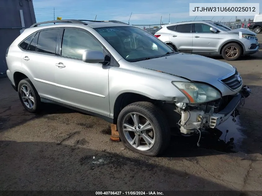 2006 Lexus Rx 400H VIN: JTJHW31U660025012 Lot: 40786427