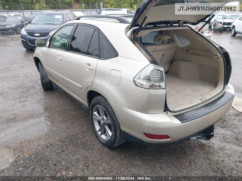 2006 Lexus Rx 400H VIN: JTJHW31U360013982 Lot: 40805402