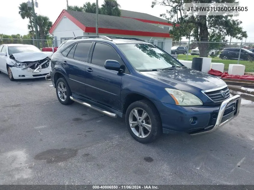 2006 Lexus Rx 400H VIN: JTJHW31U360044505 Lot: 40806550