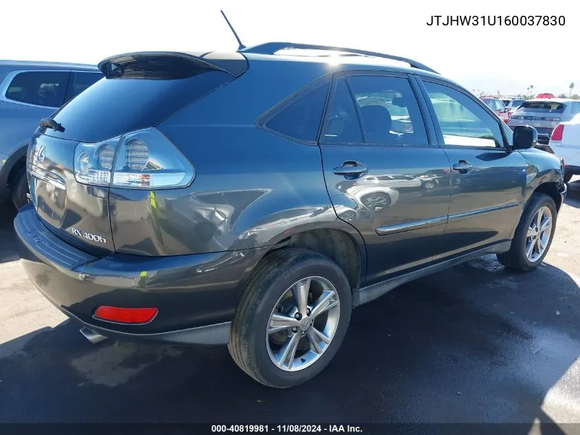 2006 Lexus Rx 400H VIN: JTJHW31U160037830 Lot: 40819981