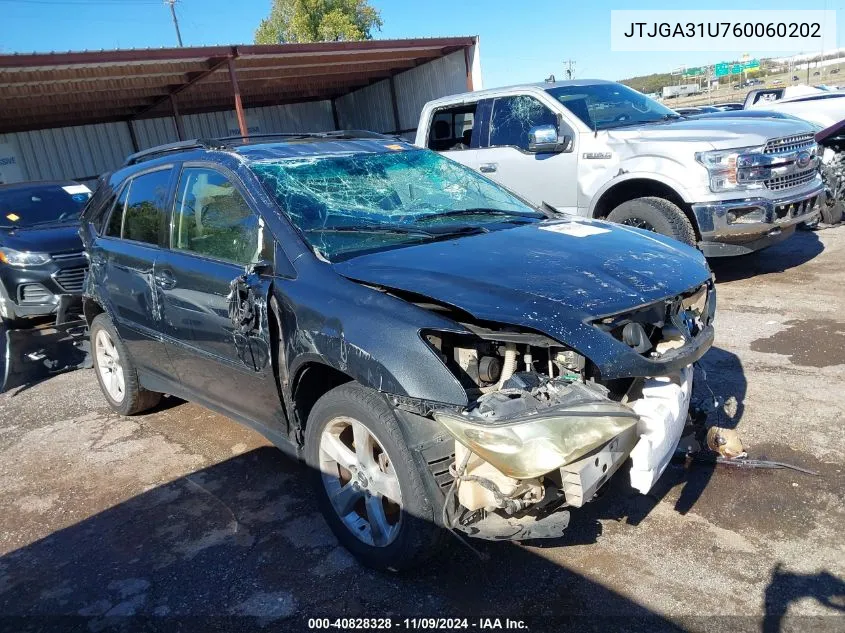 2006 Lexus Rx 330 VIN: JTJGA31U760060202 Lot: 40828328