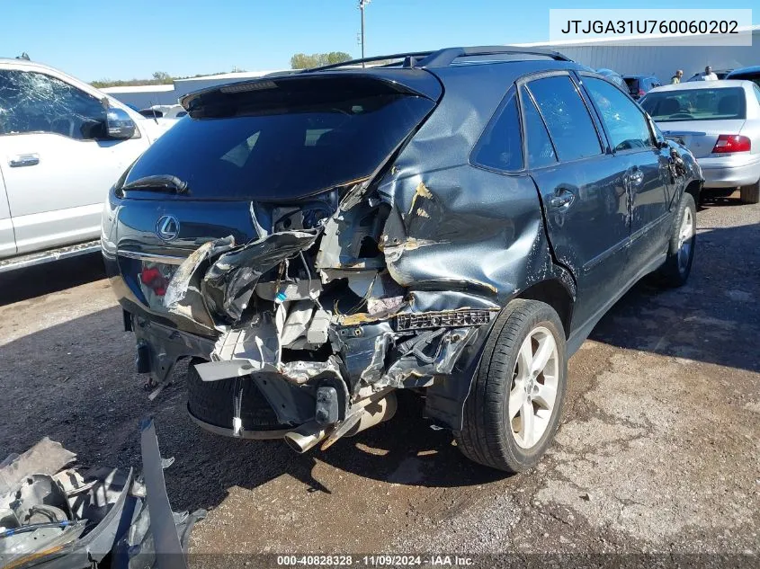 2006 Lexus Rx 330 VIN: JTJGA31U760060202 Lot: 40828328