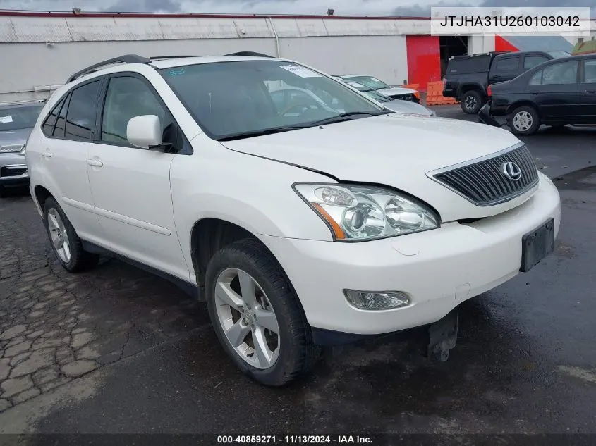 2006 Lexus Rx 330 VIN: JTJHA31U260103042 Lot: 40859271