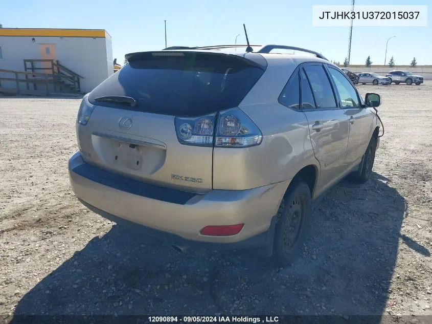 2007 Lexus Rx 350 VIN: JTJHK31U372015037 Lot: 12090894