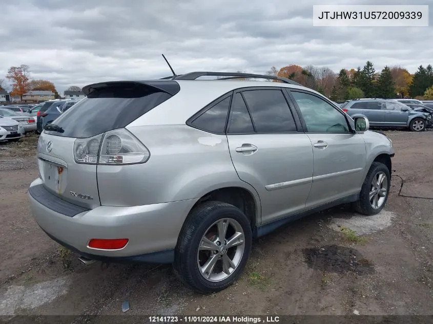 2007 Lexus Rx 400H VIN: JTJHW31U572009339 Lot: 12141723