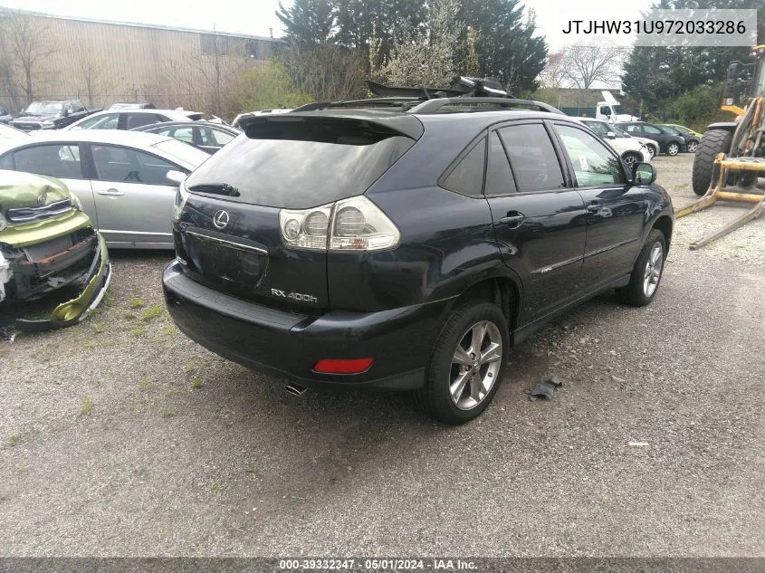 2007 Lexus Rx 400H VIN: JTJHW31U972033286 Lot: 39332347