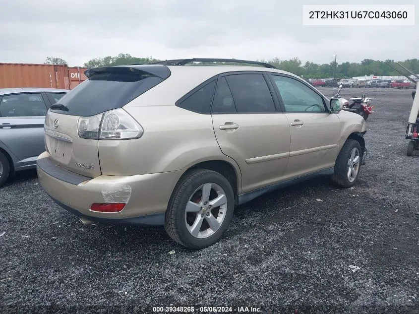 2007 Lexus Rx 350 VIN: 2T2HK31U67C043060 Lot: 39348265