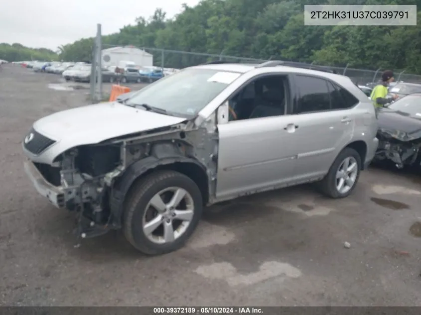 2007 Lexus Rx 350 VIN: 2T2HK31U37C039791 Lot: 39372189