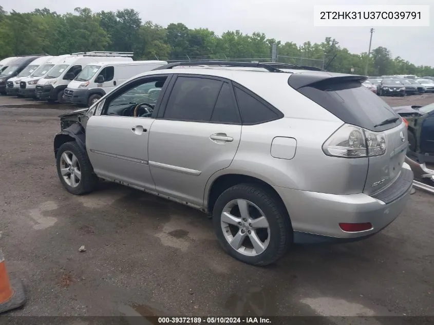 2007 Lexus Rx 350 VIN: 2T2HK31U37C039791 Lot: 39372189