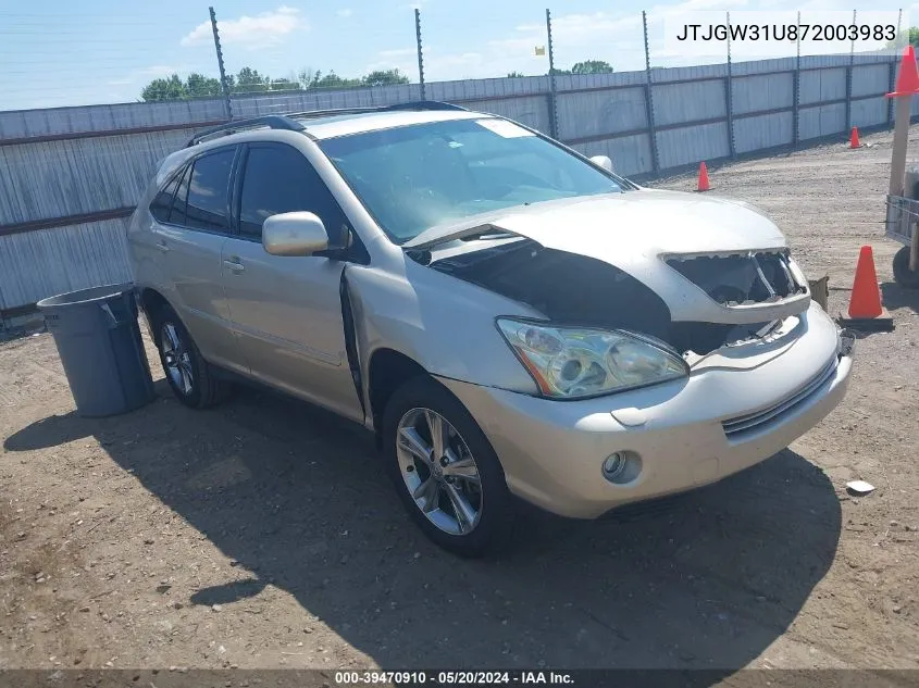 2007 Lexus Rx 400H VIN: JTJGW31U872003983 Lot: 39470910