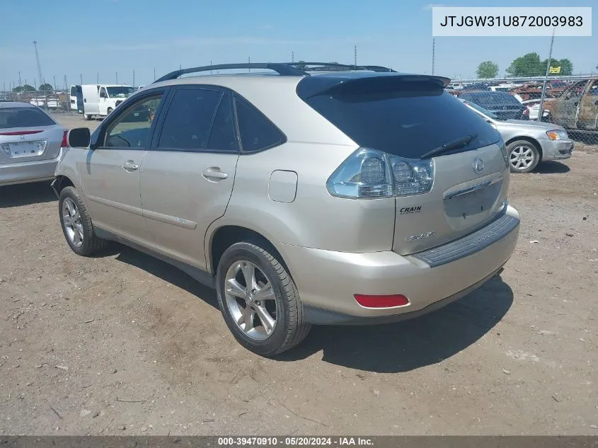 JTJGW31U872003983 2007 Lexus Rx 400H