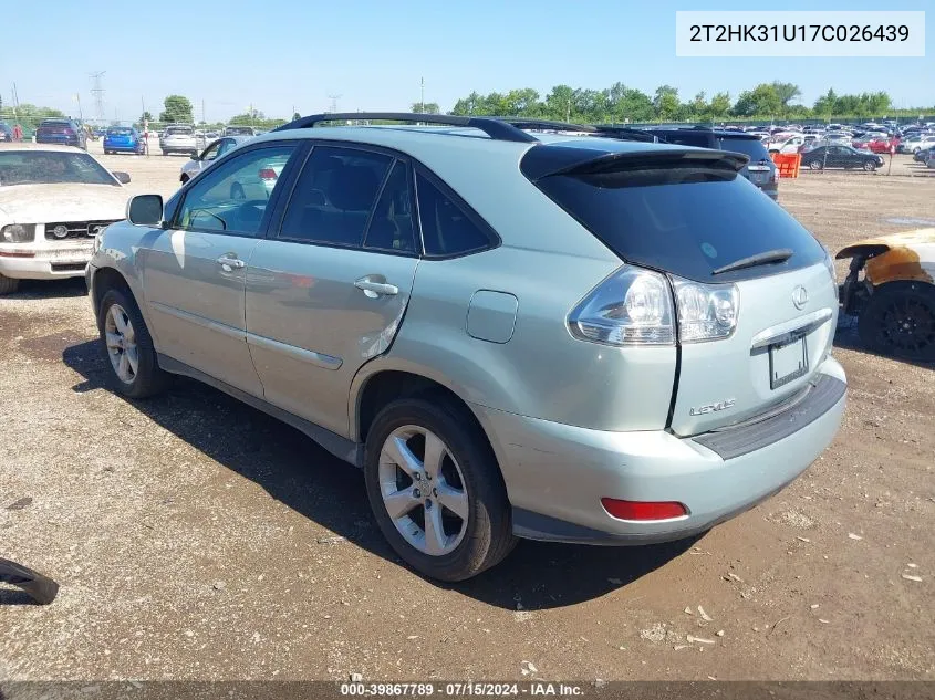 2007 Lexus Rx 350 VIN: 2T2HK31U17C026439 Lot: 39867789