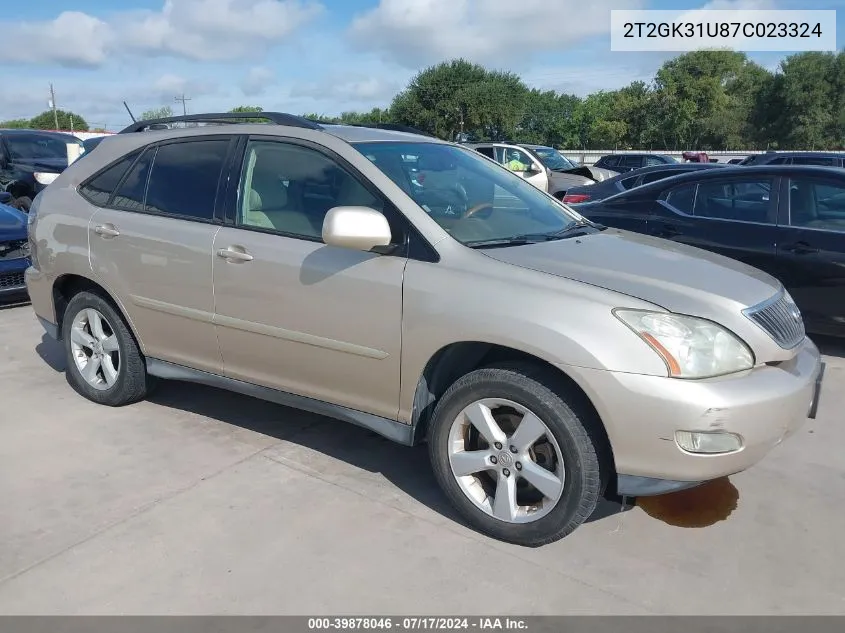 2007 Lexus Rx 350 VIN: 2T2GK31U87C023324 Lot: 39878046