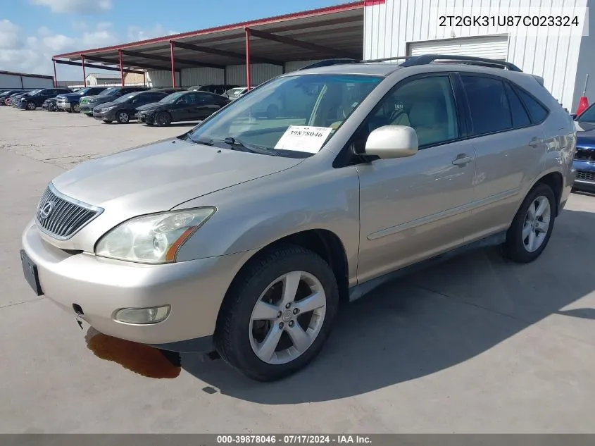 2007 Lexus Rx 350 VIN: 2T2GK31U87C023324 Lot: 39878046