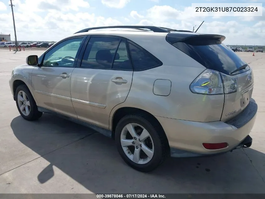 2007 Lexus Rx 350 VIN: 2T2GK31U87C023324 Lot: 39878046