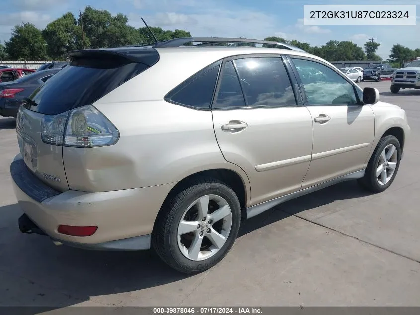 2007 Lexus Rx 350 VIN: 2T2GK31U87C023324 Lot: 39878046