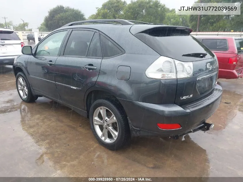 2007 Lexus Rx 400H VIN: JTJHW31U772039569 Lot: 39928950