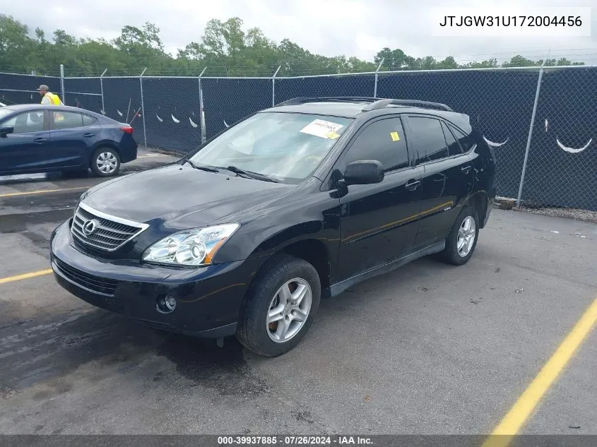 2007 Lexus Rx 400H 400H VIN: JTJGW31U172004456 Lot: 39937885