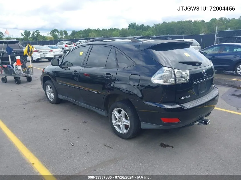 2007 Lexus Rx 400H 400H VIN: JTJGW31U172004456 Lot: 39937885