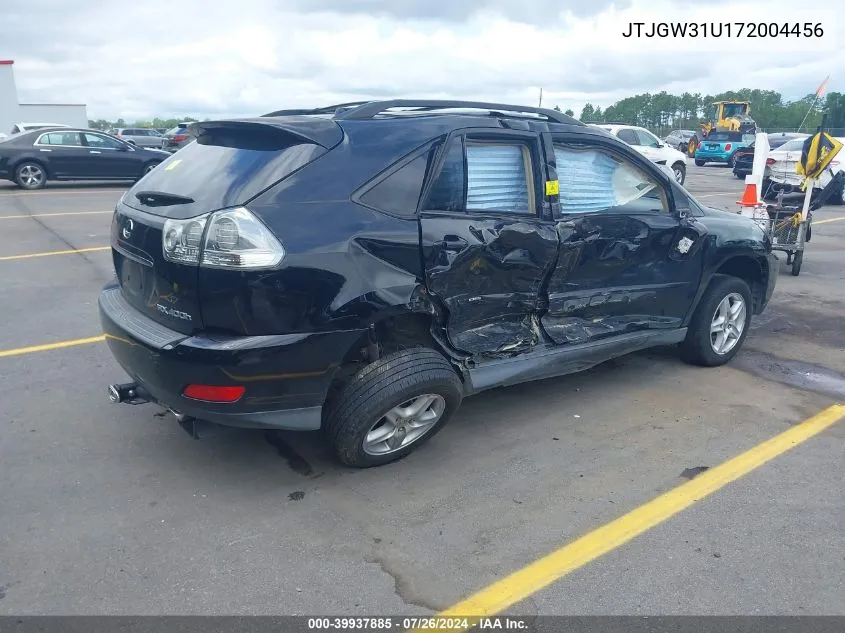 2007 Lexus Rx 400H 400H VIN: JTJGW31U172004456 Lot: 39937885