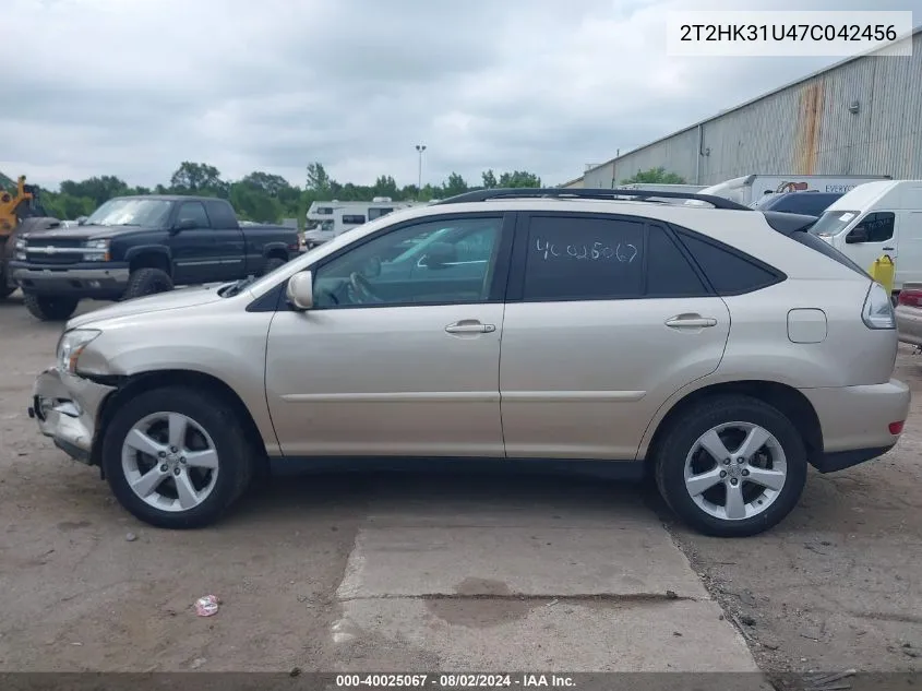 2007 Lexus Rx 350 VIN: 2T2HK31U47C042456 Lot: 40025067