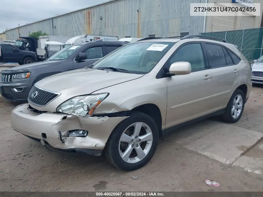 2007 Lexus Rx 350 VIN: 2T2HK31U47C042456 Lot: 40025067