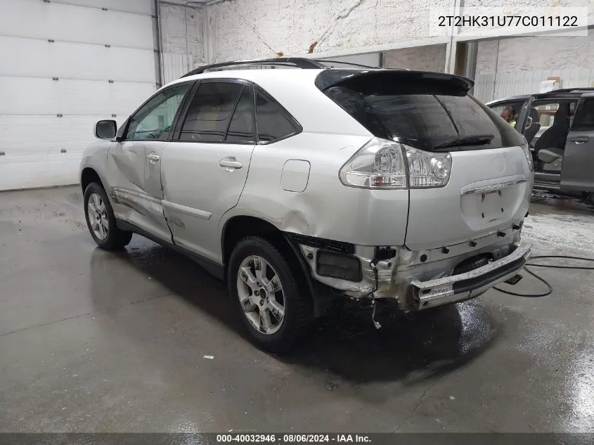 2T2HK31U77C011122 2007 Lexus Rx 350