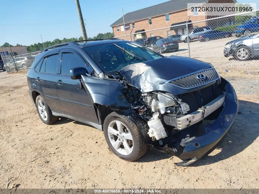 2007 Lexus Rx 350 VIN: 2T2GK31UX7C018965 Lot: 40076655