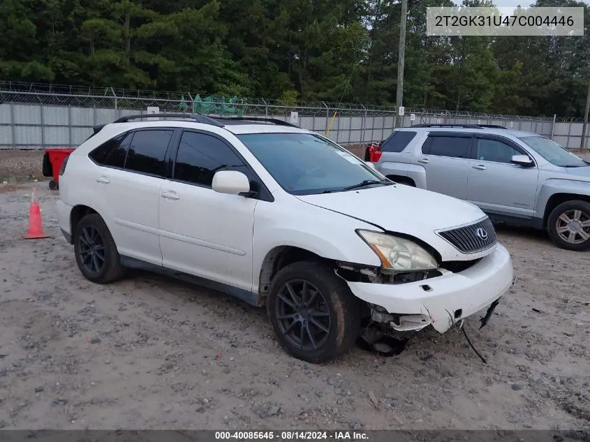 2007 Lexus Rx 350 VIN: 2T2GK31U47C004446 Lot: 40085645