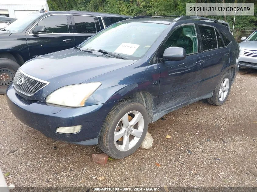 2007 Lexus Rx 350 VIN: 2T2HK31U37C002689 Lot: 40116103