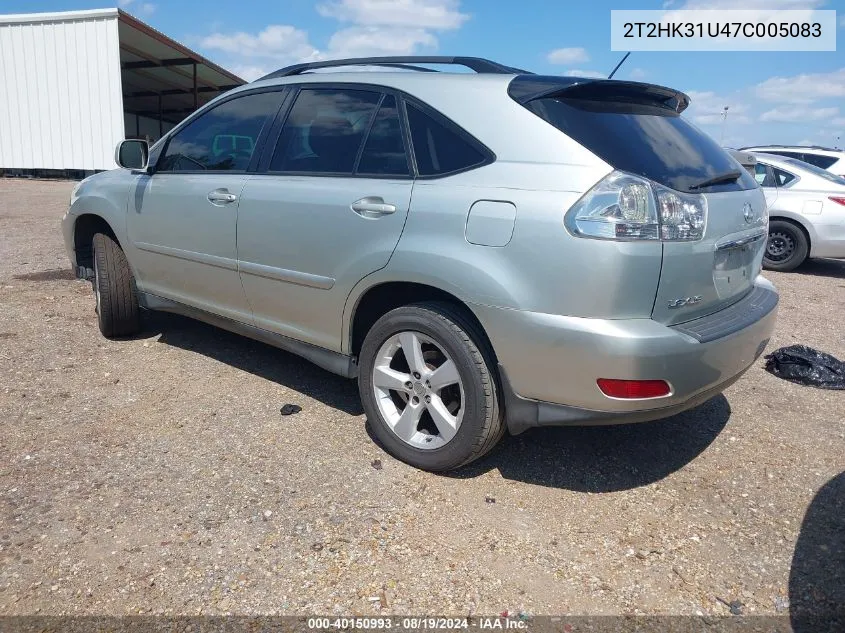 2007 Lexus Rx 350 VIN: 2T2HK31U47C005083 Lot: 40150993