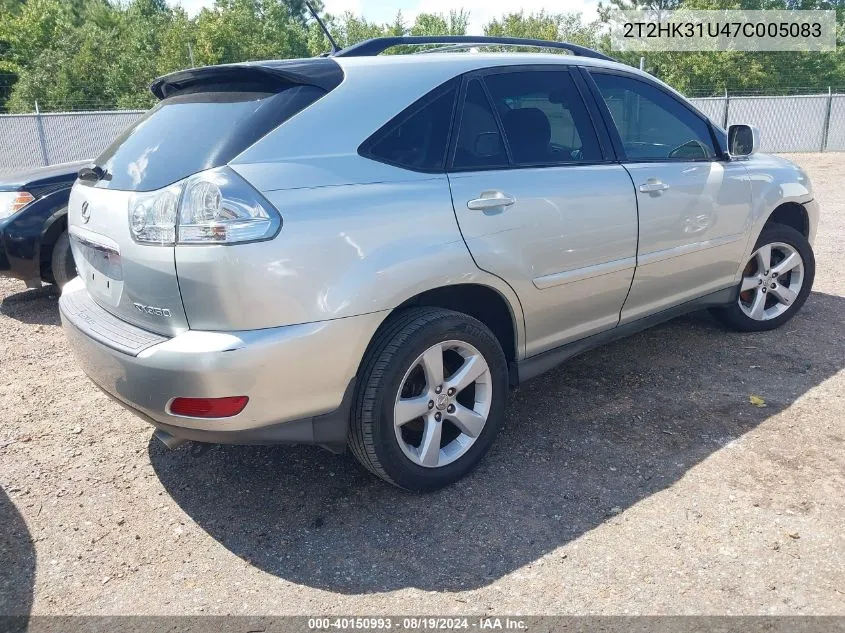 2007 Lexus Rx 350 VIN: 2T2HK31U47C005083 Lot: 40150993