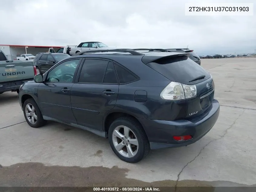 2007 Lexus Rx 350 VIN: 2T2HK31U37C031903 Lot: 40193572