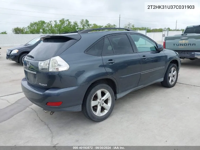 2007 Lexus Rx 350 VIN: 2T2HK31U37C031903 Lot: 40193572