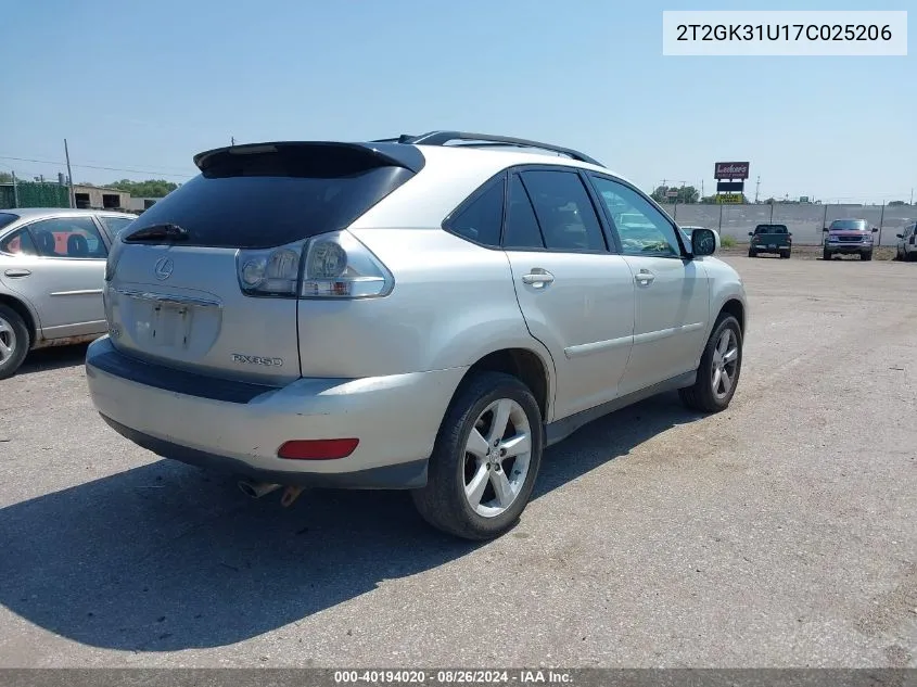 2007 Lexus Rx 350 VIN: 2T2GK31U17C025206 Lot: 40194020