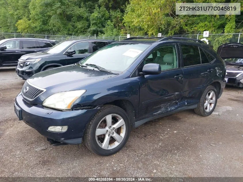 2007 Lexus Rx 350 VIN: 2T2HK31U77C045819 Lot: 40205394