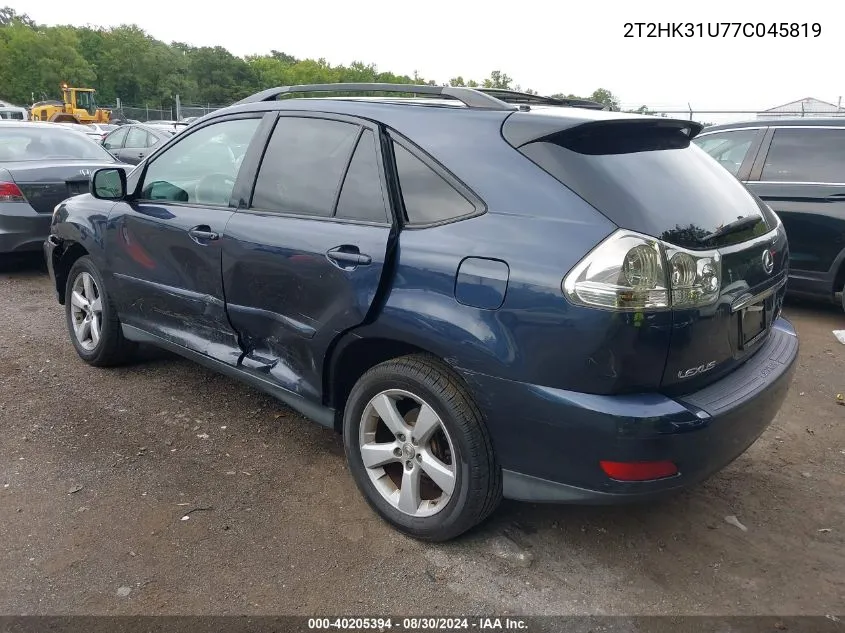 2007 Lexus Rx 350 VIN: 2T2HK31U77C045819 Lot: 40205394