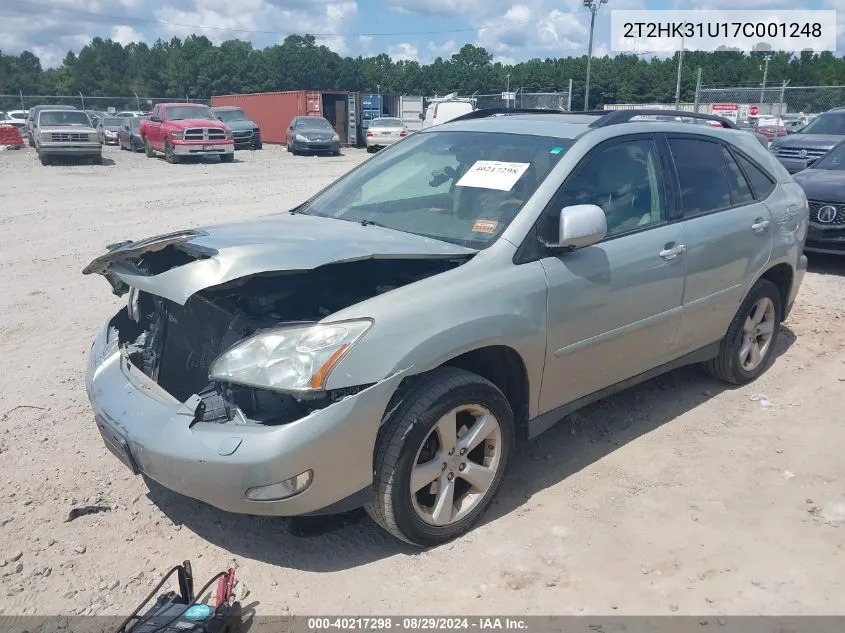 2007 Lexus Rx 350 VIN: 2T2HK31U17C001248 Lot: 40217298