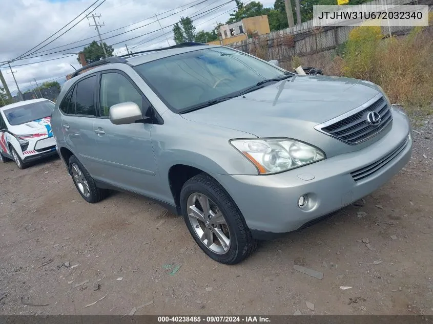 2007 Lexus Rx 400H VIN: JTJHW31U672032340 Lot: 40238485