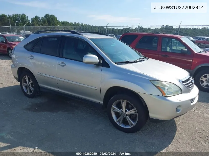 2007 Lexus Rx 400H VIN: JTJGW31U272002814 Lot: 40262089