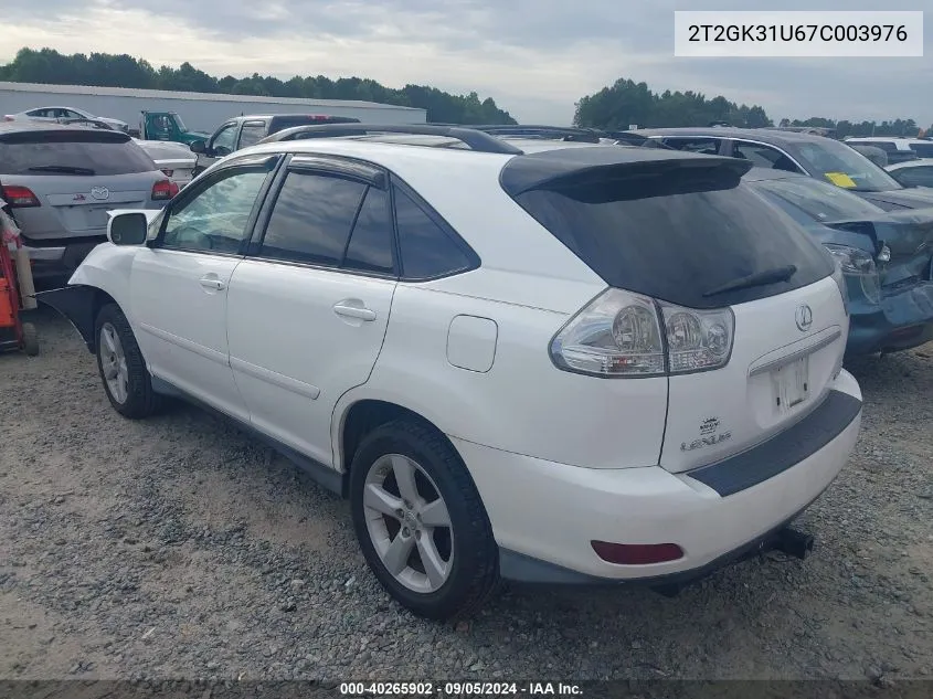 2007 Lexus Rx 350 350 VIN: 2T2GK31U67C003976 Lot: 40265902