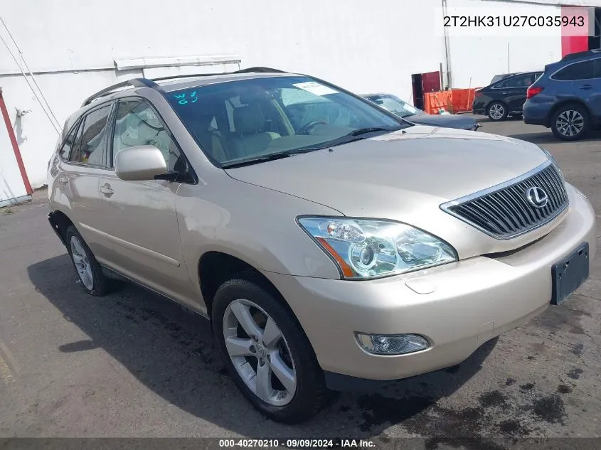 2T2HK31U27C035943 2007 Lexus Rx 350