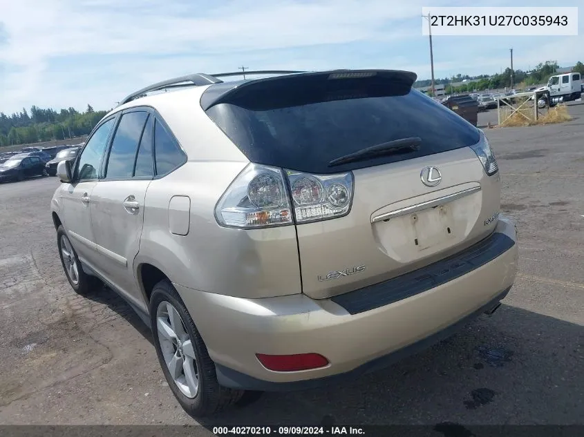 2T2HK31U27C035943 2007 Lexus Rx 350