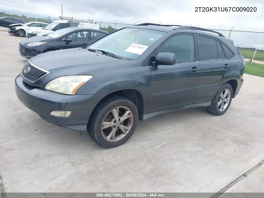 2007 Lexus Rx 350 VIN: 2T2GK31U67C009020 Lot: 40273982