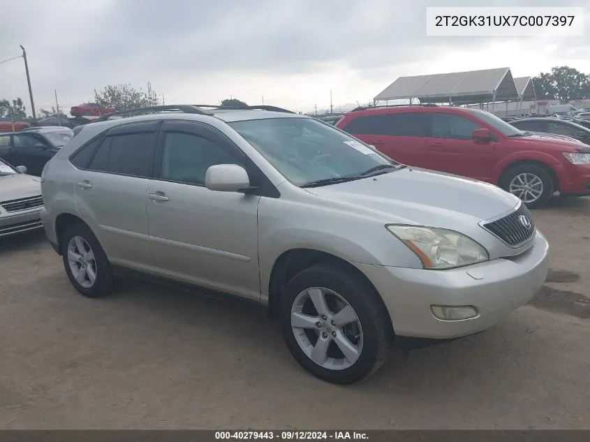 2007 Lexus Rx 350 VIN: 2T2GK31UX7C007397 Lot: 40279443